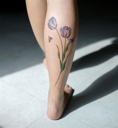 back of calf tattoo female|side calf tattoos for females.